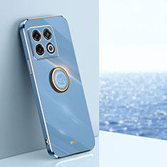 Custodia Silicone Ultra Sottile Morbida Cover con Magnetico Anello Supporto XL1 per OnePlus 10 Pro 5G Blu