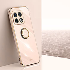 Custodia Silicone Ultra Sottile Morbida Cover con Magnetico Anello Supporto XL1 per OnePlus 10 Pro 5G Oro Rosa