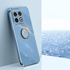 Custodia Silicone Ultra Sottile Morbida Cover con Magnetico Anello Supporto XL1 per OnePlus 10T 5G Blu
