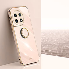 Custodia Silicone Ultra Sottile Morbida Cover con Magnetico Anello Supporto XL1 per OnePlus 11 5G Oro Rosa
