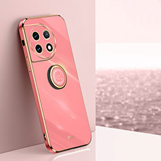 Custodia Silicone Ultra Sottile Morbida Cover con Magnetico Anello Supporto XL1 per OnePlus 11R 5G Rosa Caldo