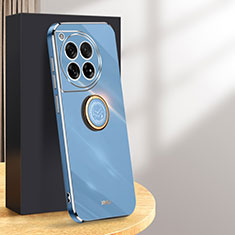 Custodia Silicone Ultra Sottile Morbida Cover con Magnetico Anello Supporto XL1 per OnePlus 12 5G Blu