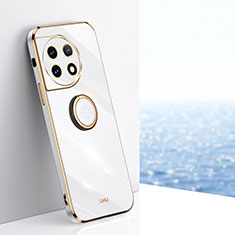 Custodia Silicone Ultra Sottile Morbida Cover con Magnetico Anello Supporto XL1 per OnePlus Ace 2 5G Bianco