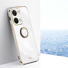 Custodia Silicone Ultra Sottile Morbida Cover con Magnetico Anello Supporto XL1 per OnePlus Nord 3 5G Bianco