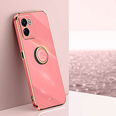 Custodia Silicone Ultra Sottile Morbida Cover con Magnetico Anello Supporto XL1 per Oppo A57s Rosa Caldo