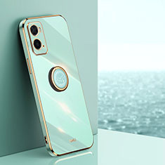 Custodia Silicone Ultra Sottile Morbida Cover con Magnetico Anello Supporto XL1 per Oppo A76 Verde