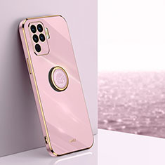 Custodia Silicone Ultra Sottile Morbida Cover con Magnetico Anello Supporto XL1 per Oppo A94 4G Rosa