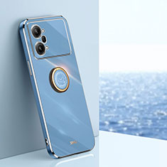 Custodia Silicone Ultra Sottile Morbida Cover con Magnetico Anello Supporto XL1 per Oppo K10 Pro 5G Blu