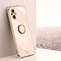 Custodia Silicone Ultra Sottile Morbida Cover con Magnetico Anello Supporto XL1 per Oppo Reno7 Lite 5G Oro