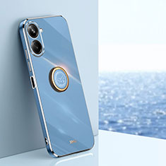 Custodia Silicone Ultra Sottile Morbida Cover con Magnetico Anello Supporto XL1 per Realme 10 4G Blu