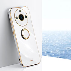 Custodia Silicone Ultra Sottile Morbida Cover con Magnetico Anello Supporto XL1 per Realme 11 Pro 5G Bianco