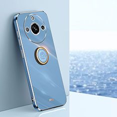 Custodia Silicone Ultra Sottile Morbida Cover con Magnetico Anello Supporto XL1 per Realme 11 Pro 5G Blu