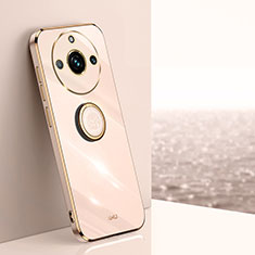 Custodia Silicone Ultra Sottile Morbida Cover con Magnetico Anello Supporto XL1 per Realme 11 Pro 5G Oro Rosa