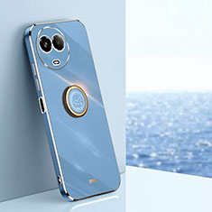 Custodia Silicone Ultra Sottile Morbida Cover con Magnetico Anello Supporto XL1 per Realme 11X 5G Blu