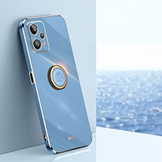 Custodia Silicone Ultra Sottile Morbida Cover con Magnetico Anello Supporto XL1 per Realme 9 5G Blu