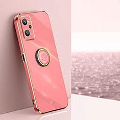 Custodia Silicone Ultra Sottile Morbida Cover con Magnetico Anello Supporto XL1 per Realme 9i 4G Rosa Caldo