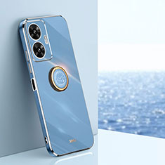 Custodia Silicone Ultra Sottile Morbida Cover con Magnetico Anello Supporto XL1 per Realme C55 Blu