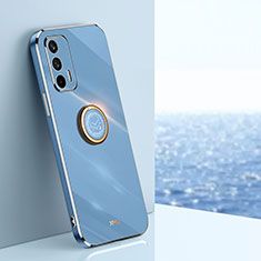 Custodia Silicone Ultra Sottile Morbida Cover con Magnetico Anello Supporto XL1 per Realme X7 Max 5G Blu