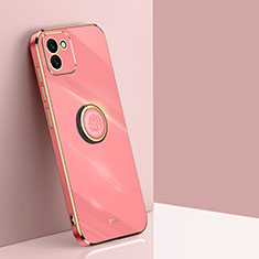 Custodia Silicone Ultra Sottile Morbida Cover con Magnetico Anello Supporto XL1 per Samsung Galaxy A03 Rosa Caldo