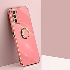 Custodia Silicone Ultra Sottile Morbida Cover con Magnetico Anello Supporto XL1 per Samsung Galaxy A03s Rosa Caldo