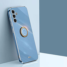 Custodia Silicone Ultra Sottile Morbida Cover con Magnetico Anello Supporto XL1 per Samsung Galaxy A04s Blu