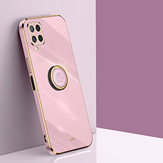 Custodia Silicone Ultra Sottile Morbida Cover con Magnetico Anello Supporto XL1 per Samsung Galaxy A12 Rosa