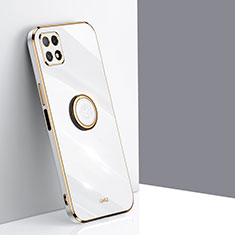 Custodia Silicone Ultra Sottile Morbida Cover con Magnetico Anello Supporto XL1 per Samsung Galaxy A22s 5G Bianco