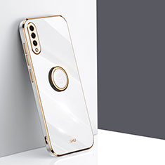 Custodia Silicone Ultra Sottile Morbida Cover con Magnetico Anello Supporto XL1 per Samsung Galaxy A30S Bianco