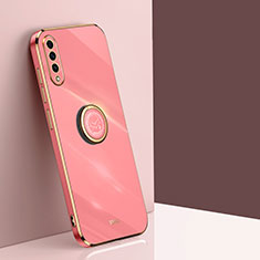 Custodia Silicone Ultra Sottile Morbida Cover con Magnetico Anello Supporto XL1 per Samsung Galaxy A30S Rosa Caldo