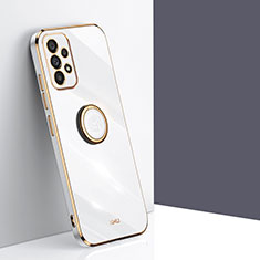 Custodia Silicone Ultra Sottile Morbida Cover con Magnetico Anello Supporto XL1 per Samsung Galaxy A33 5G Bianco