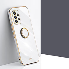 Custodia Silicone Ultra Sottile Morbida Cover con Magnetico Anello Supporto XL1 per Samsung Galaxy A52s 5G Bianco