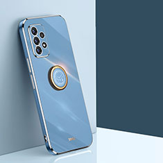 Custodia Silicone Ultra Sottile Morbida Cover con Magnetico Anello Supporto XL1 per Samsung Galaxy A52s 5G Blu