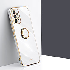 Custodia Silicone Ultra Sottile Morbida Cover con Magnetico Anello Supporto XL1 per Samsung Galaxy A53 5G Bianco