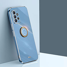 Custodia Silicone Ultra Sottile Morbida Cover con Magnetico Anello Supporto XL1 per Samsung Galaxy A72 5G Blu