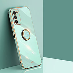 Custodia Silicone Ultra Sottile Morbida Cover con Magnetico Anello Supporto XL1 per Samsung Galaxy F02S SM-E025F Verde