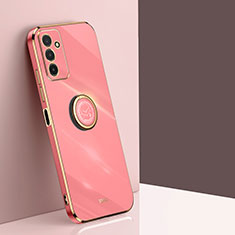 Custodia Silicone Ultra Sottile Morbida Cover con Magnetico Anello Supporto XL1 per Samsung Galaxy F13 4G Rosa Caldo