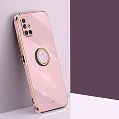 Custodia Silicone Ultra Sottile Morbida Cover con Magnetico Anello Supporto XL1 per Samsung Galaxy M51 Rosa