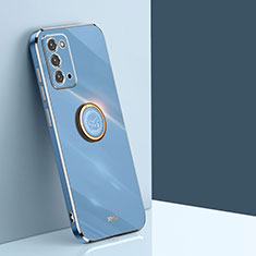 Custodia Silicone Ultra Sottile Morbida Cover con Magnetico Anello Supporto XL1 per Samsung Galaxy Note 20 5G Blu