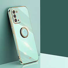 Custodia Silicone Ultra Sottile Morbida Cover con Magnetico Anello Supporto XL1 per Samsung Galaxy Note 20 5G Verde
