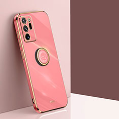 Custodia Silicone Ultra Sottile Morbida Cover con Magnetico Anello Supporto XL1 per Samsung Galaxy Note 20 Ultra 5G Rosa Caldo