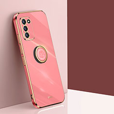 Custodia Silicone Ultra Sottile Morbida Cover con Magnetico Anello Supporto XL1 per Samsung Galaxy S20 5G Rosa Caldo