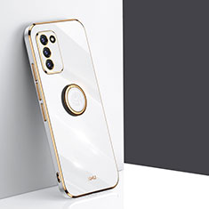 Custodia Silicone Ultra Sottile Morbida Cover con Magnetico Anello Supporto XL1 per Samsung Galaxy S20 FE (2022) 5G Bianco