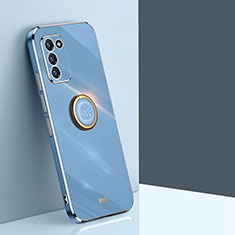 Custodia Silicone Ultra Sottile Morbida Cover con Magnetico Anello Supporto XL1 per Samsung Galaxy S20 FE 4G Blu