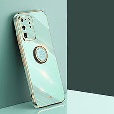 Custodia Silicone Ultra Sottile Morbida Cover con Magnetico Anello Supporto XL1 per Samsung Galaxy S20 Ultra 5G Verde