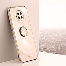 Custodia Silicone Ultra Sottile Morbida Cover con Magnetico Anello Supporto XL1 per Xiaomi Mi 10i 5G Oro