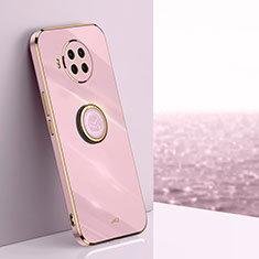 Custodia Silicone Ultra Sottile Morbida Cover con Magnetico Anello Supporto XL1 per Xiaomi Mi 10i 5G Rosa