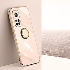 Custodia Silicone Ultra Sottile Morbida Cover con Magnetico Anello Supporto XL1 per Xiaomi Mi 10T 5G Oro