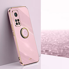 Custodia Silicone Ultra Sottile Morbida Cover con Magnetico Anello Supporto XL1 per Xiaomi Mi 10T 5G Rosa