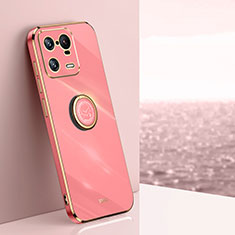 Custodia Silicone Ultra Sottile Morbida Cover con Magnetico Anello Supporto XL1 per Xiaomi Mi 13 Pro 5G Rosa Caldo