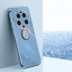 Custodia Silicone Ultra Sottile Morbida Cover con Magnetico Anello Supporto XL1 per Xiaomi Mi 13 Ultra 5G Blu